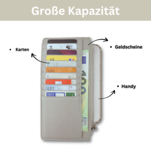 Fomax Geldbörse aus echtem Leder, elegantes Design, Schwarz