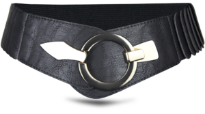 Elastischer Damen Taillengürtel, ca. 6 cm breiter Hüftgürtel mit silberner Ring-Schließe, Stretchgürtel