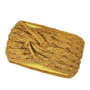 Stirnband Damen, Strick Haarband im Twist Knoten Schleife Design, Ohrenschützer Mädchen mit weichem Fleece Innenfutter