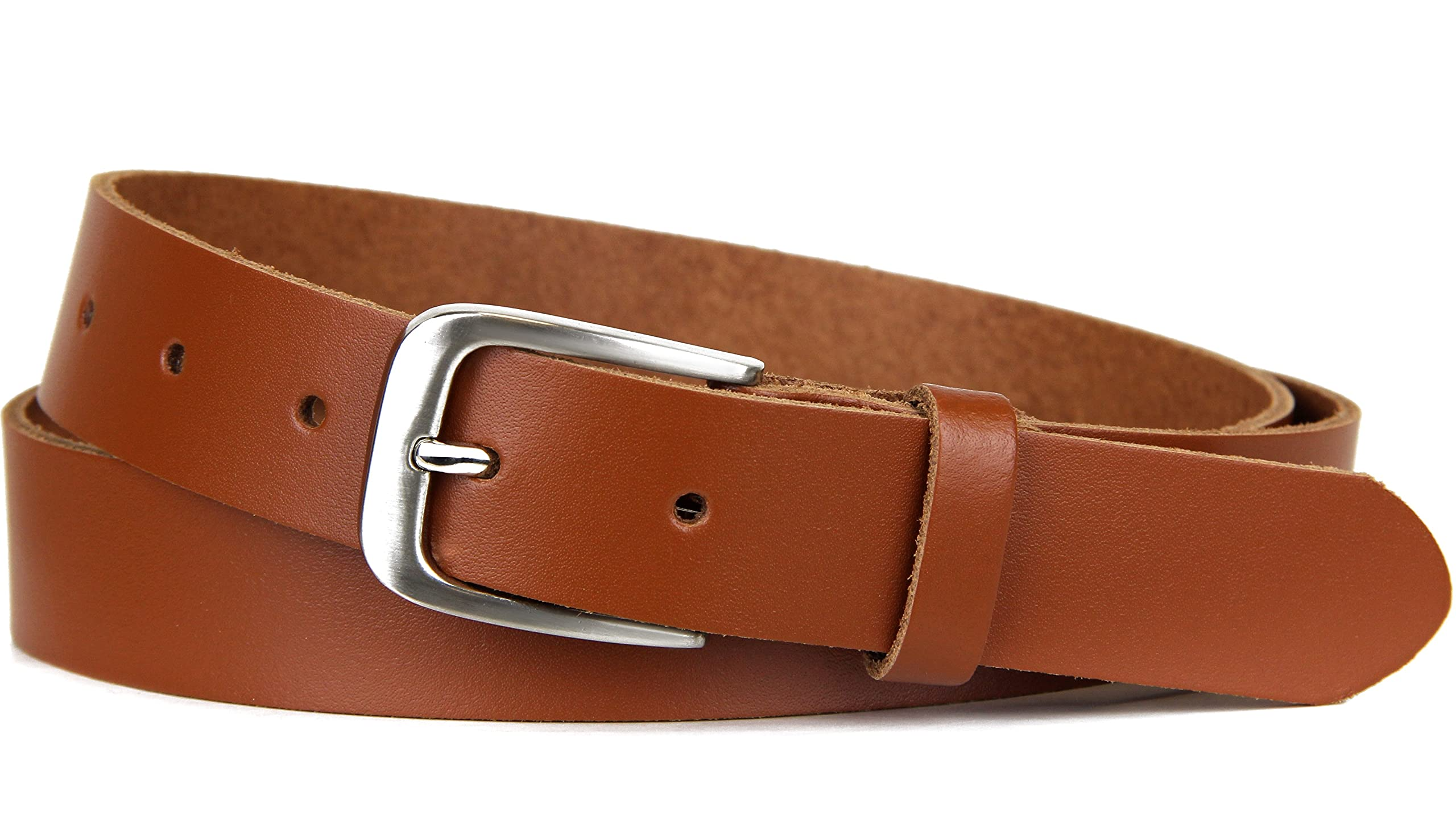 Ledergürtel MADE IN GERMANY, 3 cm breit, Gürtel für Damen und Herren, Braun, Größe: 100
