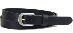 Damen Ledergürtel MADE IN GERMANY, 2 cm schmaler Basic Echtleder Gürtel, Schwarz, Größe 100