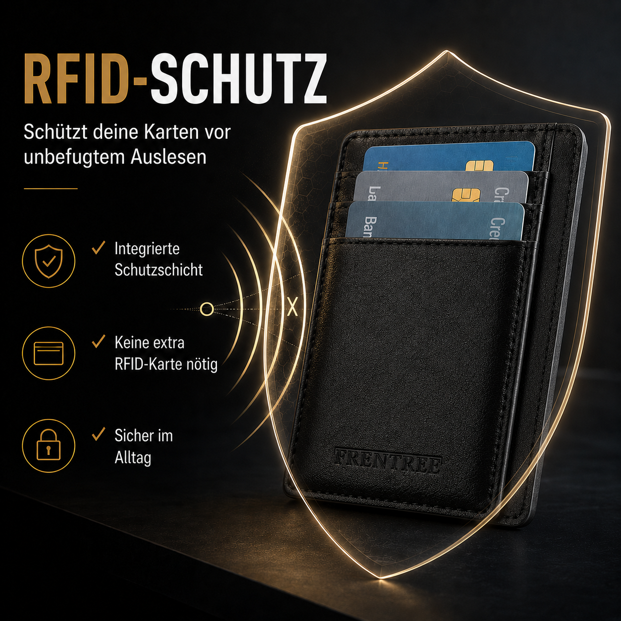 Schlankes Leder-Kartenetui mit Sichtfenster und RFID-Schutz – Bild 5