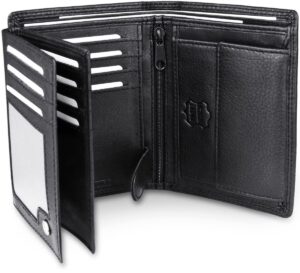 Herren-Geldbörse aus Nappaleder im Hochformat mit RFID-Schutz