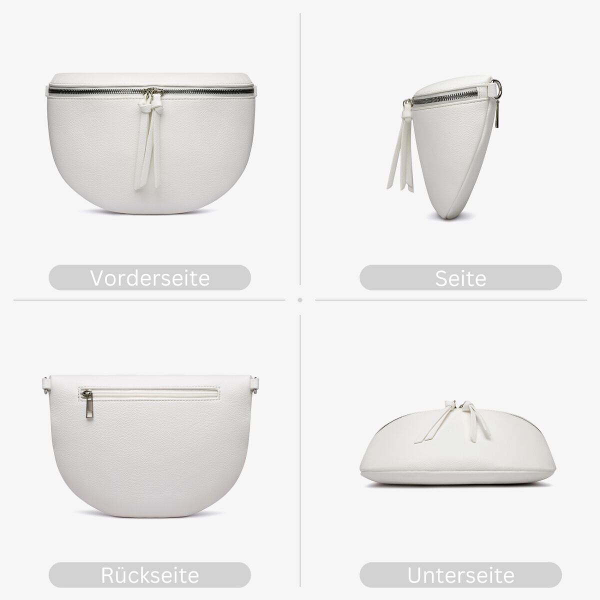 Damen Crossbody Bag mit breitem Schultergurt, 3 Fächern & Doppelreißverschluss – Bild 60