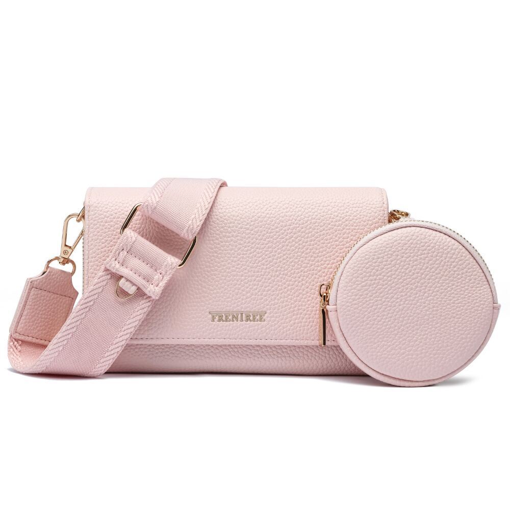 Kleine Damen Umhängetasche mit Reißverschluss, Schultergurt & Mini-Tasche – Bild 4