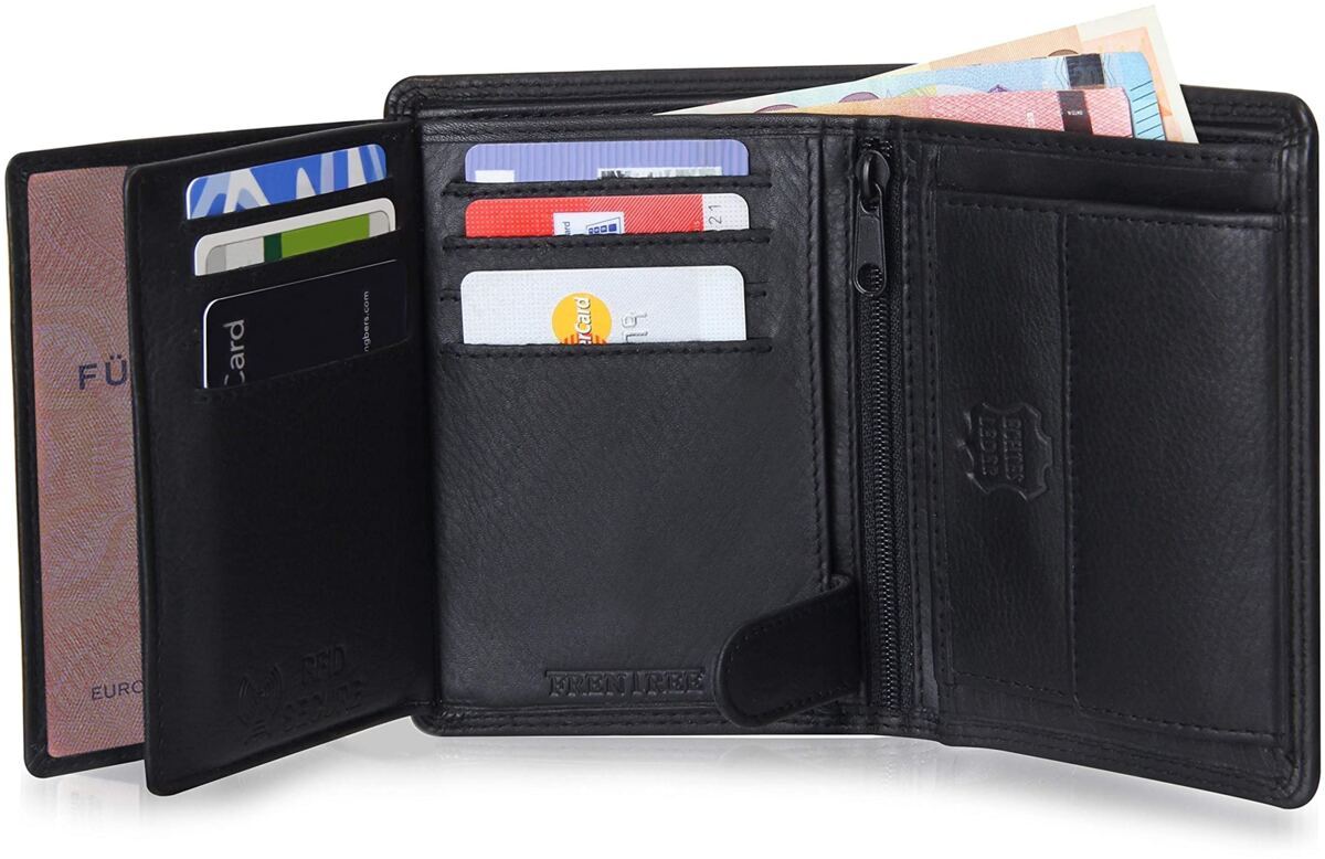 Herren-Geldbörse aus Nappaleder im Hochformat mit RFID-Schutz – Bild 2
