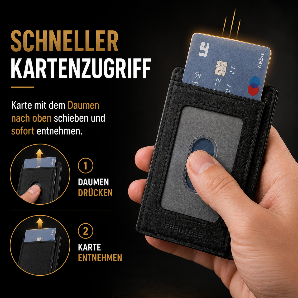 Schlankes Leder-Kartenetui mit Sichtfenster und RFID-Schutz – Bild 6