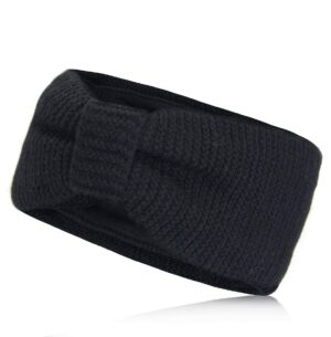 Gestricktes Damen-Stirnband mit Schleife & warmem Fleece-Innenfutter