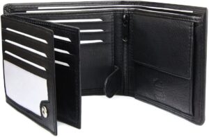 Herren-Geldbörse aus Nappaleder mit 12 Kartenfächern und RFID-Schutz