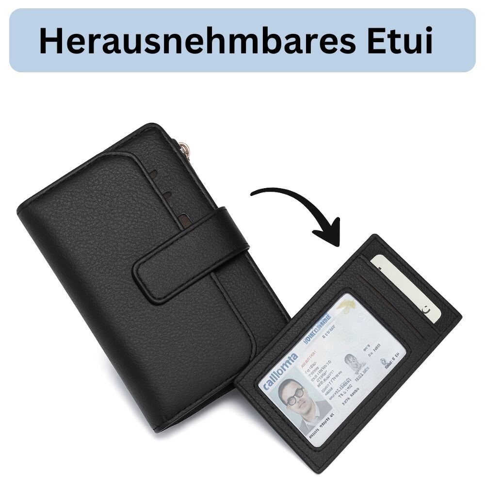 Damen-Geldbörse mit herausnehmbarem Kartenetui und RFID-Schutz – Bild 12